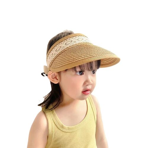 Toddler Kid Girl Summer Straw Hat Bowknot Beach Sun Protecti
