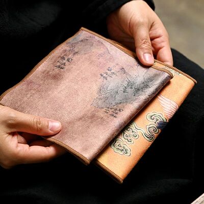 Chinese Painted Thicken Tea Towel Suede Kitchen Dish Towels