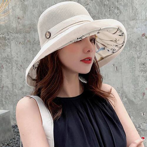 Women's Sunshade Hat Portable Folding Wide-brimmed Hat For T