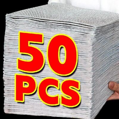 50/1PCS Double-sided Silver Wire Cleaning Cloths Magic Steel