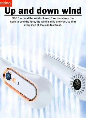 Vaneless Hanging Neck Fan Portable USB Cooler Fan With 5 Spe