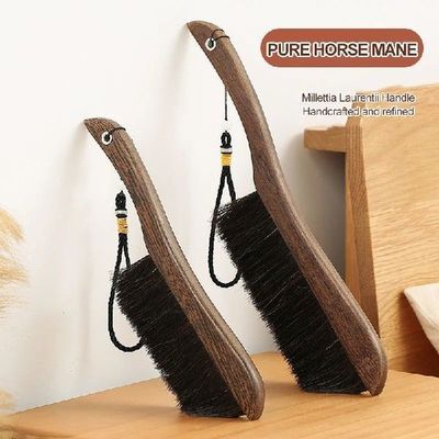 Wooden Cleaning Brush Horse Hair Long Handle Duster Dust Bru
