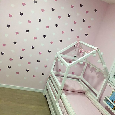 Hearts Wall Stickers Baby Girl Wall Decals for Kids Room