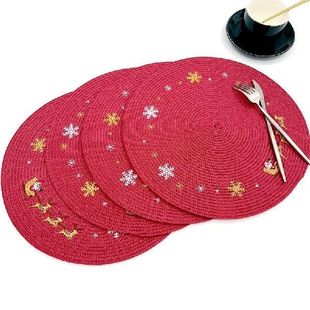 Mat Table Coaster Decorative Chr Holiday Background Placemat