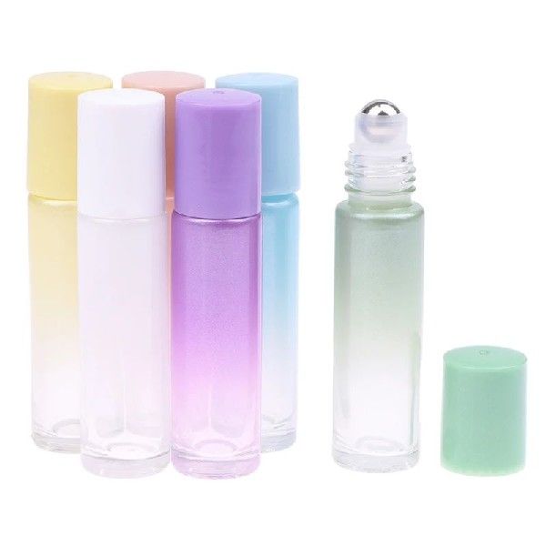 Glass Roll On Bottles 10ml Gradient Color Empty Bottle Rolle