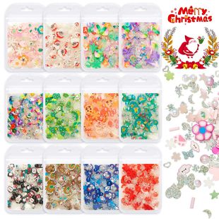 Mixed Christmas Decoration Nail Charms Snowflake Polymer