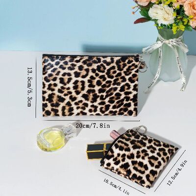 Stylish Leopard Print Travel Organizer Simplicity Long Zippe