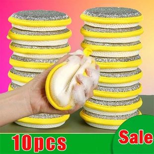 Side Dishwashing Brush 10Pcs Washing Double Dish Sponge
