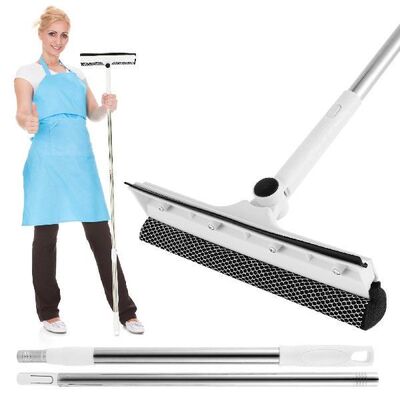 53 Inch Window Cleaner 2-in-1 Sponge Squeegee Scrubber 180-D