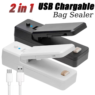 2 IN 1 USB Chargable Mini Bag Sealer Heat Sealers With