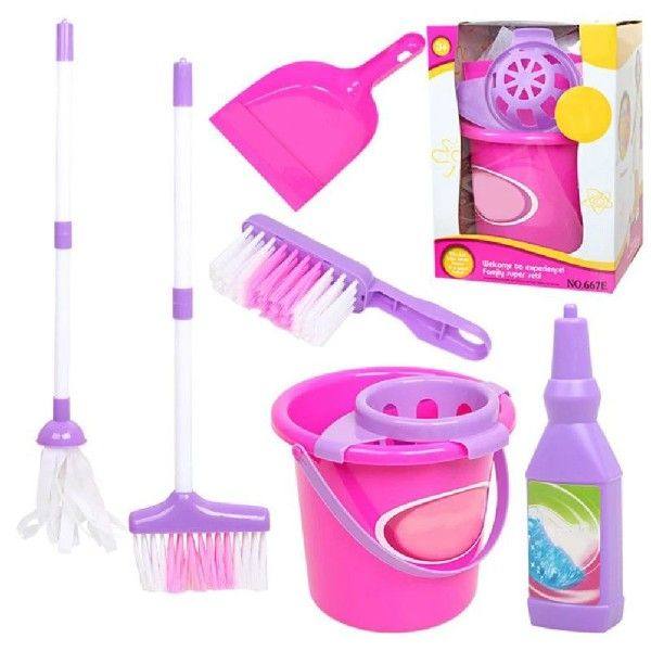 1 Set Mini Child Cleaning Sweeping Play Set Broom Dustpan Mo