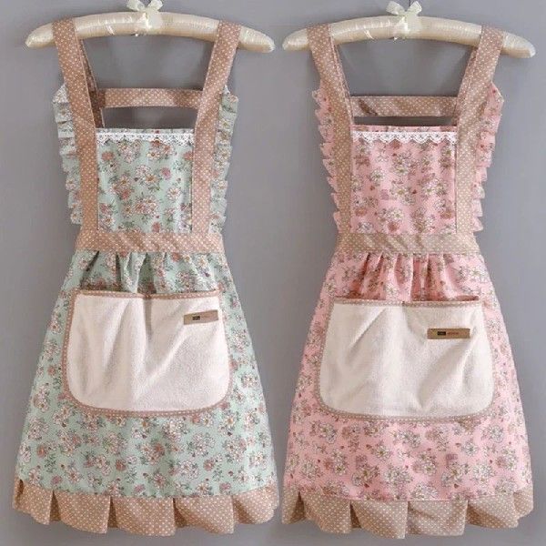 Cotton Canvas Floral Style Home Kitchen Fashion Apron Cookin