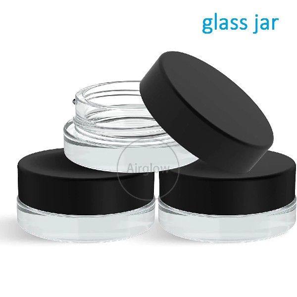 3pcs 3g 5g 9ml Thick Glass Cream Jars Airtight Container for
