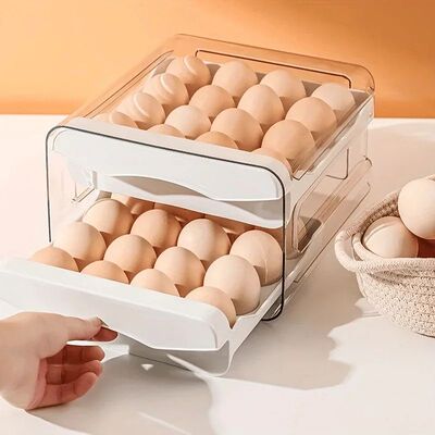 1pc Kitchen Egg Storage Box Refrigerator Fresh Plastic 2-Lay
