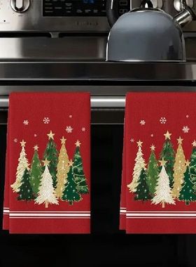 2Pcs Christmas Starburst Tree Kitchen Towels 40Cm*60Cm Towel