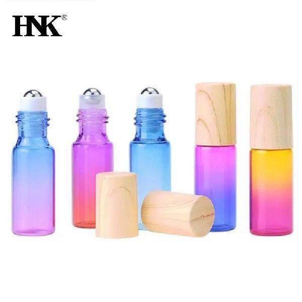 5pcs Thick Glass Roll On Bottles 5ml Gradient Color Empty Bo