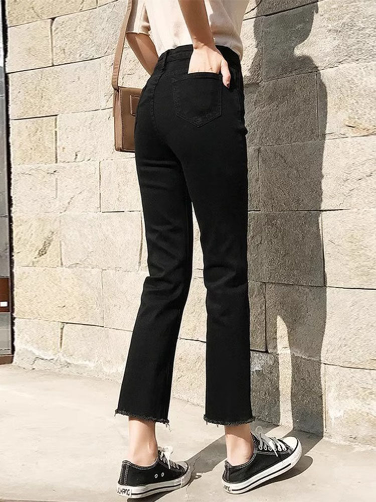 黑色烟管直筒牛仔裤女2025新款春秋夏薄款高腰显瘦七八九分小个子,女装/女士精品,牛仔裤,淘宝优惠券,粉丝福利购,淘宝优惠卷