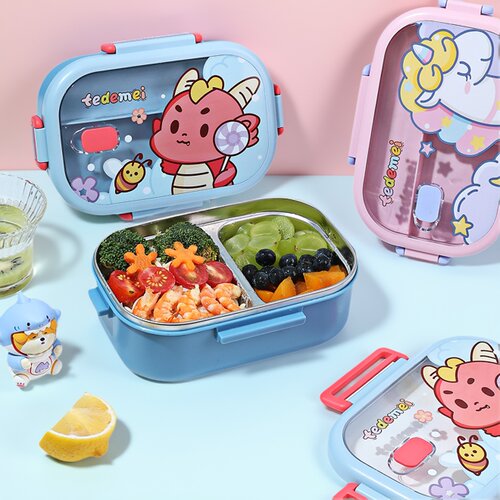 一体式850ml不锈钢饭盒小学生