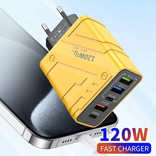 120W 5Ports USB C Charger USB Phone Charger Quick Charging Adapter Type C Wall Charger Quick Charge