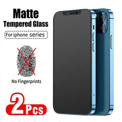 2PCS Matte HD Screen Protector For iPhone 11 12 13 14 15 Pro Max Tempered Glass For iPhone X XS MAX