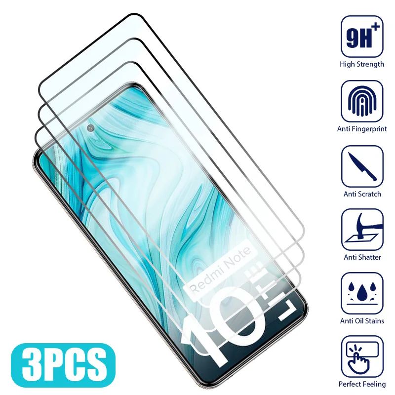 3PCS Tempered Glass On For Redmi Note 9 10 11 S 8 T 7 6 A Pro Screen Protector For Redmi Note 11 Pro