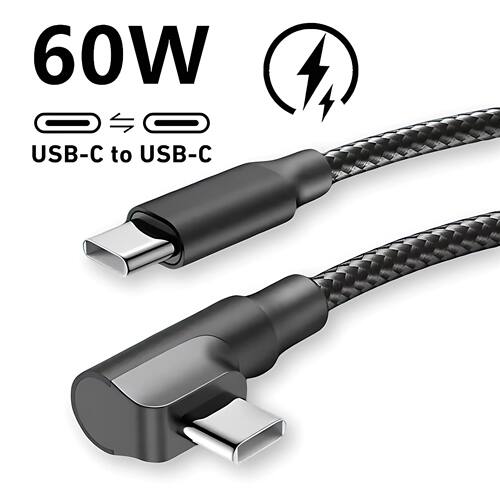 90 Degree Elbow USB C Quick Charge Cable For iPhone 16 15 Pro Max Samsung Redmi POCO OnePlus Nylon B