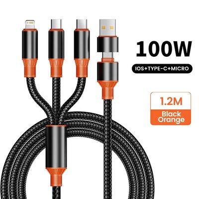 3In1 USB Cable Type C Cable Cord For Samsung Huawei USB C Cable For iPhone 16 15 14 13 Pro Phone Cha
