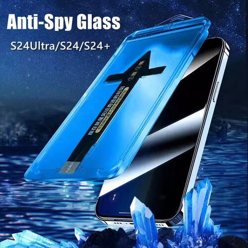 Privacy Tempered Glass for Samsung Galaxy S24 Ultra S24+ Plus One Click Easy Install Anti-spy Screen