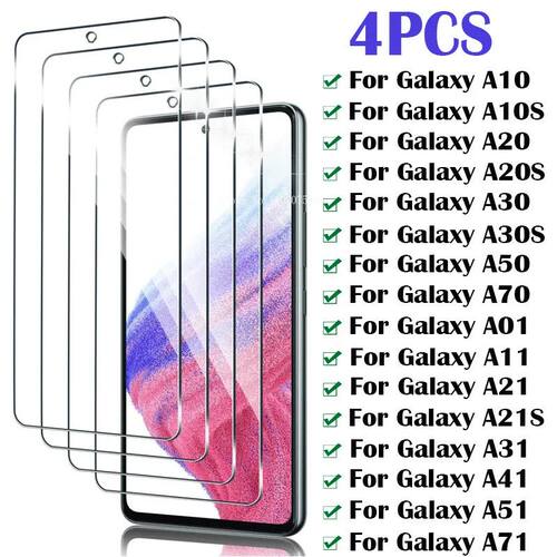 4PCS Tempered Glass for Samsung Galaxy A10 A20S A30 A30S A50 A70 Screen Protector for Samsung A51 A7