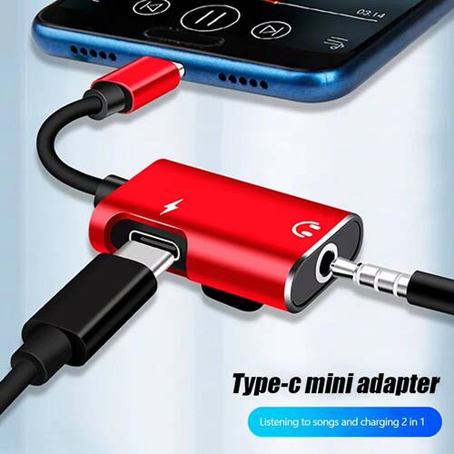 Type C To 3.5mm Jack Adapter Type C Audio Splitter Headphone Cable Earphone Aux 3.5mm Adapter Charge