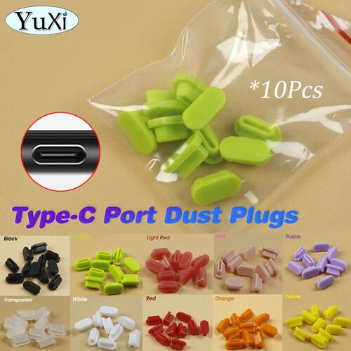 10pcs Type-C Dust Plugs USB Charging Port Protector Anti-dus
