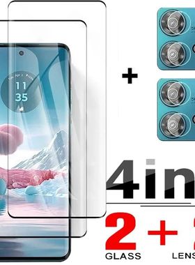 4in1 Tempered Glass For Motorola Edge 40 Neo Screen Protector Camera Lens Protective Film for Moto E