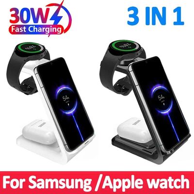 30W 3In1 Wireless Charger Stand for iPhone 15 14 13 12 Samsu