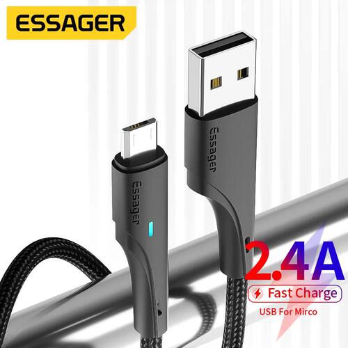 Micro USB Cable 2.4A Quick Charger Wire For Redmi Samsung Oneplus Mobile Phones Charging Cord Androi