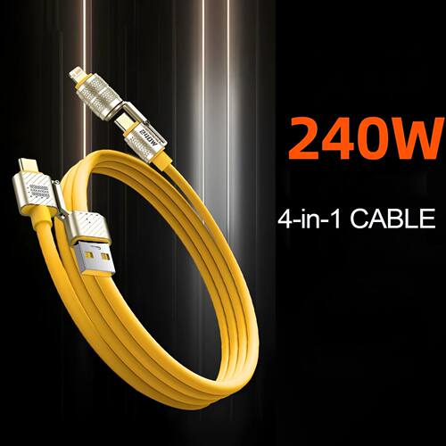 240W 4-in-1 Multifunctional Super Quick Charging Mobile Phone Data Cable For iPhone7-16 Huawei Samsu