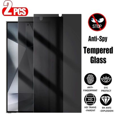 2PCS Privacy Tempered Glass For Samsung Galaxy S24 Ultra Privacy Anti Spy Screen Protector S24+S24Pl