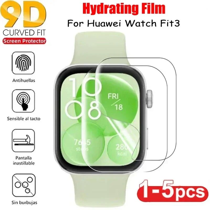 1-5PCS HD Screen Protector for Huawei Watch Fit 3 Anti Scratch Clear TPU Hydrogel Film for Huawei Fi