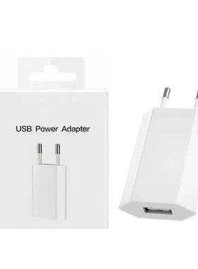 With Box 5V 1A 5W EU Plug USB Wall Charger for iPhone 5 5S 6 6S 7 8 Plus 11 12 13 14 Pro Max X XR XS