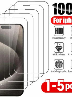 1-5Pcs Tempered Glass For IPhone 16 15 14 13 12 11 Pro Max Screen Protector For IPhone 7 8 14 Plus X