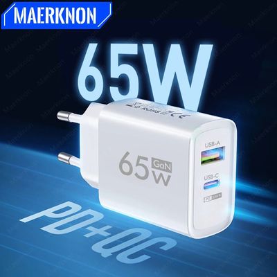 65W GaN USB Charger Type C Quick Charging Mobile Phone Charger Adapter For iPhone Samsung Huawei EU/
