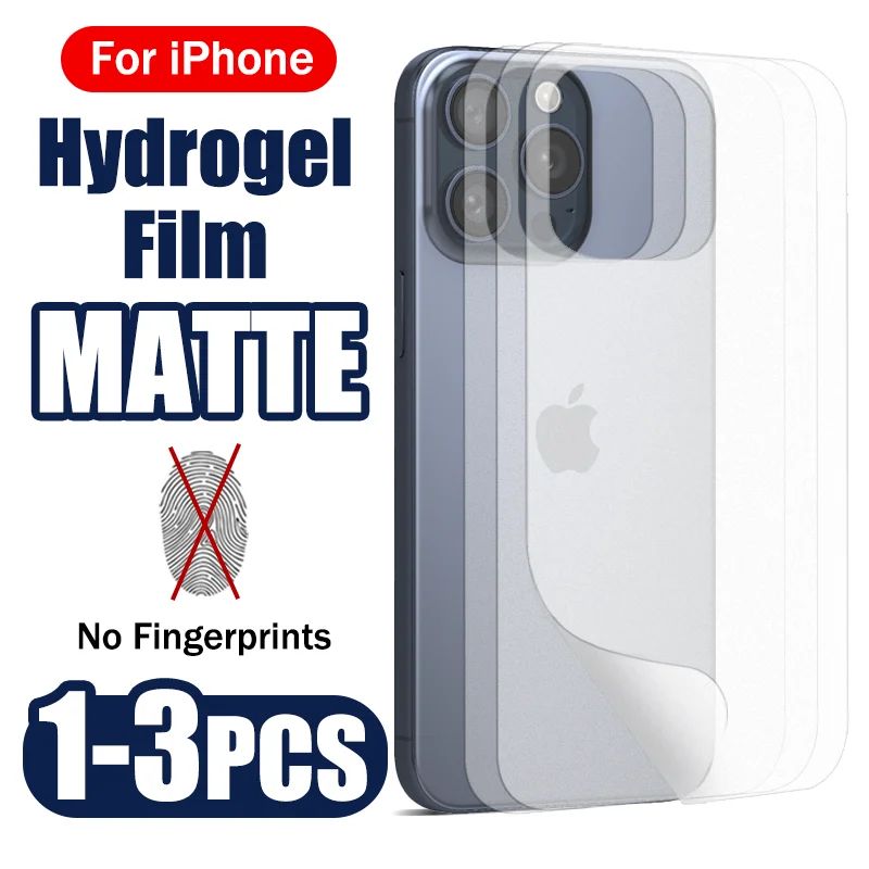 1-3PCS Matte Back Hydrogel Film For Apple iPhone 15 13 14 12 11 Pro Max Mini Plus SE Protector Full