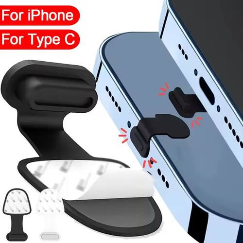 1/4/6pcs Charging Port Anti-Dust Dirt Plugs for IPhone Samsu