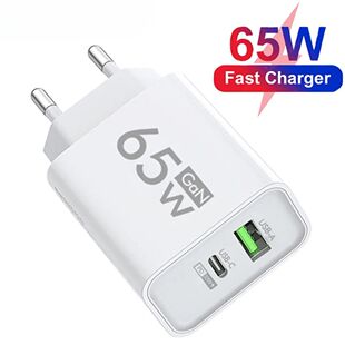 65W GaN USB C Charger Type C Quick Charging Charger Adapter For iPhone Samsung Phone Quick Charge EU