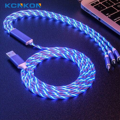 3-in-1 Multi USB Universal Flowing LED Light Up Phone Charge