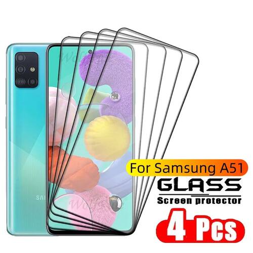 4PCS Full Cover Glass For Samsung A51 Glass Samsung Galaxy A51 Tempered Glass HD 9H Full Cover Scree