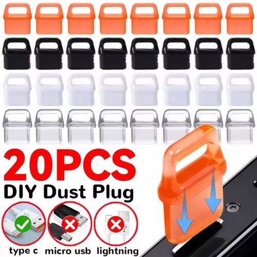 Type C Charging Port Protector Stopper Cap Cover DIY Dust Pl