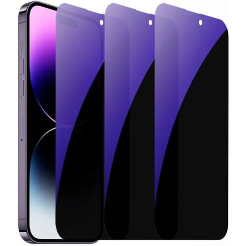 3PCS Anti Blue Privacy Screen Protector for IPhone 14 13 11 15 Pro Max Plus 12 Mini XS XR X Anti-Spy