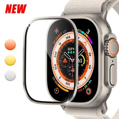 Screen Protector Glass for Apple Watch Ultra 2 49mm Metal Tempered Frame Film Anti-Scratch IWatch Se