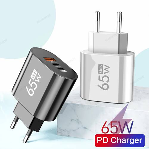 65W GaN Quick Charger USB Type C Quick Charging Adapter QC3.0 PD CellPhone Travel Charger For iPhone