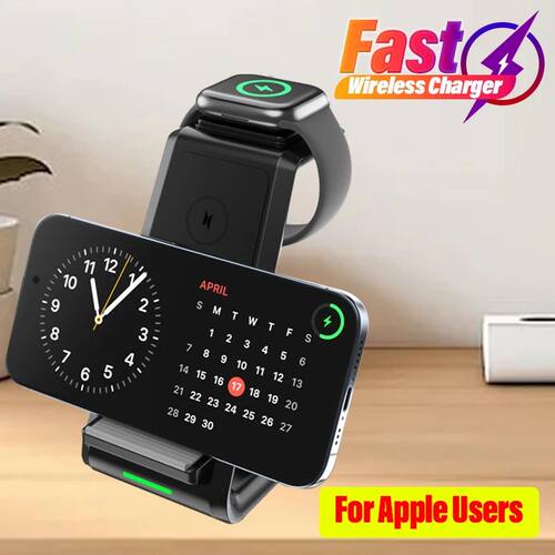 3In1 Wireless Charger Stand For iPhone 16 15 14 13 Desktop P